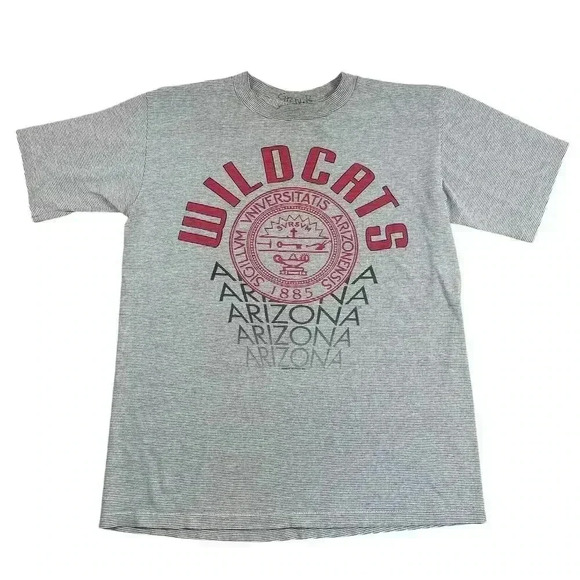 Vintage University of Arizona wildcats striped tshirt size large made in USA - Picture 1 of 8
